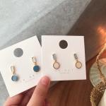 Korean Round Square Enamel Pendant Earring New Temperament Simple Contrast Color Earrings Lovely Jewelry Wholesale Gift