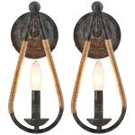 VANZARLA Rustic Wall Sconces Set of 2, 1-Light Simple Vanity Light Bedside Wall Light Fixture for Farmhouse Porch Entryway Laundry Bathroom Bedroom