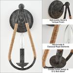 VANZARLA Rustic Wall Sconces Set of 2, 1-Light Simple Vanity Light Bedside Wall Light Fixture for Farmhouse Porch Entryway Laundry Bathroom Bedroom