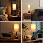 LEDIKON Touch Table Lamp for Nightstand, 3-Way Dimmable, Space Saving & No Assembly Required, Upgraded Small Modern Black Bedside Lamp for Bedroom, Living Room, Office (Bulb Included)