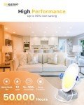 Ensenior 12 Pack 6 Inch LED Recessed Ceiling Light, Dimmable, 2700K-5000K 5CCT, 1050LM 12W 120V, High Brightness Canless Wafer Downlight - ETL&FCC&IC