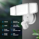 Onforu 75W LED Flood Light Motion Sensor Outdoor, 7000lm Dusk to Dawn Flood Light, Security Light with Three Head, IP65 Waterproof Exterior Floodlight, 6500k Wall Light for Entryway Stairs Yard Garage