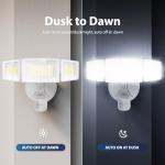 Onforu 75W LED Flood Light Motion Sensor Outdoor, 7000lm Dusk to Dawn Flood Light, Security Light with Three Head, IP65 Waterproof Exterior Floodlight, 6500k Wall Light for Entryway Stairs Yard Garage