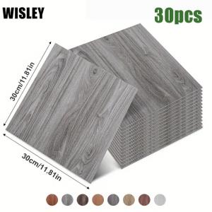 Peel & Stick Vinyl Plank Flooring Wood Grain Self-adhesive Waterproof Tile Sticker for Living Room Bathroom Bedroom Office