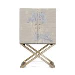 Light luxury retro embroidery solid wood wine modern villa home design sense high-end living room wall storage decoration