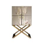 Light luxury retro embroidery solid wood wine modern villa home design sense high-end living room wall storage decoration