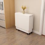 Folding dining table household multifunctional belt wheel movable rectangular restaurant dormitory dining table