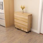 Folding dining table household multifunctional belt wheel movable rectangular restaurant dormitory dining table