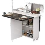 Folding dining table household multifunctional belt wheel movable rectangular restaurant dormitory dining table