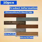 10Pcs 40x15cm PVC Floor Stickers Self-adhesive Waterproof Thickened Wood Grain Floor Foam Living Room