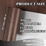 1Roll 40X300CM Wide Vinyl Flooring Roll Self-Adhesive, Wood Grain Floor Tiles Peel and Stick Floor Stickers Durable