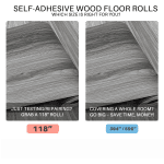 1Roll 40X300CM Wide Vinyl Flooring Roll Self-Adhesive, Wood Grain Floor Tiles Peel and Stick Floor Stickers Durable