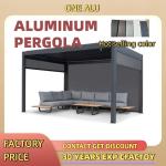 3X4 Pavilion Gazebo Pergola Roller Shutter And LED Light Waterproof Outdoor Pergola Garden Gazebo Aluminium Outdoor Motorized