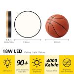 Modern Wood Ceiling Light,Round LED Flush Mount Ceiling Light,Minimalist Ceiling Lamp Black Ceiling Lighting Fixtures for Kitchen Bedroom Laundry Room Living Room Entryway Hallway&11.81 in