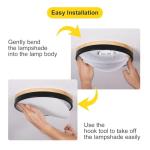 Modern Wood Ceiling Light,Round LED Flush Mount Ceiling Light,Minimalist Ceiling Lamp Black Ceiling Lighting Fixtures for Kitchen Bedroom Laundry Room Living Room Entryway Hallway&11.81 in