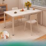 Cream Rectangular Dining Table Set 4 Chairs Space Saving Small Apartment Modern Minimalist Foldable Extendable Kitchen Table
