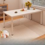 Cream Rectangular Dining Table Set 4 Chairs Space Saving Small Apartment Modern Minimalist Foldable Extendable Kitchen Table