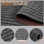 Gray striped kitchen indoor outdoor door mat floor mat anti-slip carpet, suitable for door, bathroom, kitchen, living room