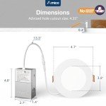 Amico 12 Pack 4 Inch 5CCT Ultra-Thin LED Recessed Dimmable Can/Ceiling Light with Junction Box, 2700K/3000K/3500K/4000K/5000K Selectable, 11W Eqv 70W, 800LM High Brightness Wafer Downlight - ETL&FCC