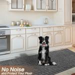 Gray striped kitchen indoor outdoor door mat floor mat anti-slip carpet, suitable for door, bathroom, kitchen, living room