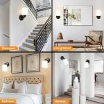 XIFEINIU Wall Sconces Set of Two Bathroom Light Fixtures with Frosted Glass Shade, Modern Matte Black Wall Lights Vanity Lights, Sconces Wall Decor Set of 2 for Bathroom Bedroom Mirror (E26 Base)