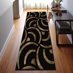 Marble Runner Rug Luxury Black Gold Runner Rug Modern Geometric Hallway Rug Elegant Entryway Rug Corridor Rug Floor Rugs
