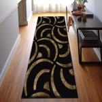 Marble Runner Rug Luxury Black Gold Runner Rug Modern Geometric Hallway Rug Elegant Entryway Rug Corridor Rug Floor Rugs