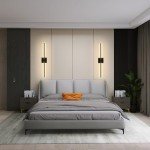 LED Wireless Wall Sconce with Remote Control (Set of Two), USB Rechargeable Battery Powered Indoor Wall Lamps, Dimmable, 360° Rotate,Timing, 28.3 inch Black Wall Lights for Hallway/Living Room/Bedroom