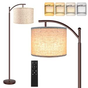 Floor Lamp for Living Room, 4 Color Temperature LED Floor Lamp with Remote Control & Foot Switch, LED Bulb Included, Modern Standing Lamp for Bedroom, Study Room, Office - Oil Rubbed Bronze