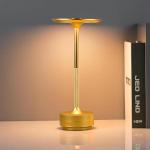 Deedlite Casekis Ecolume Table Lamp, Cordless Rechargeable Lamp with 3 Brightness Levels, Touch Control & Remote, Portable Wireless Light for Indoor Outdoor, Desk, Bedroom, Patio (Gold)