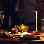 Deedlite Casekis Ecolume Table Lamp, Cordless Rechargeable Lamp with 3 Brightness Levels, Touch Control & Remote, Portable Wireless Light for Indoor Outdoor, Desk, Bedroom, Patio (Gold)