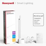 Honeywell LED Desk Lamp with USB Charging Ports - Sunturalux™ HWT-H01 Stepless Dimmable Eye Caring Table Lamp for College Dorm Home Office, Foldable Small Bedside Lamp for Bedroom with Base White