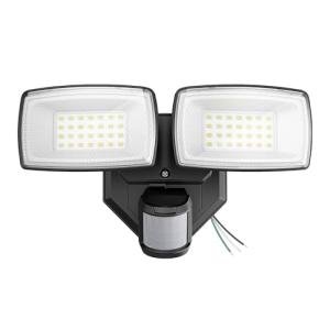 Onforu 32W 2 Head Motion Sensor Outdoor Lights, 3200LM 6500K LED Security Light Hardwired, Dusk to Dawn, Motion Detector Light for Outside, IP65 Waterproof Flood Lights for Garage, Yard(Black)