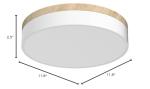 WOKNOS Modern Dimmable LED Close to Ceiling Light Minimalist Wood Oak Flush Mount Ceiling Light Fixture with Lampshade for Bedroom Living Room Bathroom Laundry Room (White-Dimmable, 11.8''/30cm)