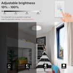 WOKNOS Modern Dimmable LED Close to Ceiling Light Minimalist Wood Oak Flush Mount Ceiling Light Fixture with Lampshade for Bedroom Living Room Bathroom Laundry Room (White-Dimmable, 11.8''/30cm)