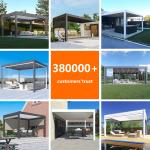 Waterproof Outdoor 3x3 3x4 Aluminium Pergola Gazebo With Louvered Roof And LED Light For Garden Patio Backyard pergola