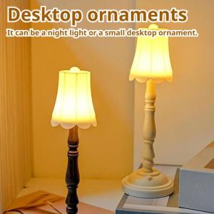 Kawaii Dollhouse Miniature Floor lamp LED Desk Lamp Atmosphere Sleeping Light Dollhouse Furniture Toy Room Decor