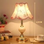 E27 Glass Desk Lamp Retro Bedroom Bedside Lamps Fabric Table Light Iron Art Desk Lamp LED Indoor Table Light Room Decor Lighting