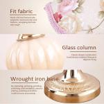 E27 Glass Desk Lamp Retro Bedroom Bedside Lamps Fabric Table Light Iron Art Desk Lamp LED Indoor Table Light Room Decor Lighting