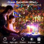 Ocean Wave Kids Projector Night Light Projector 360°Rotating Jellyfish Lamp Baby Toddler Bedroom Ceiling Birthday Christmas Gift