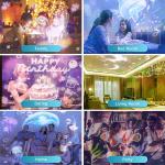 Ocean Wave Kids Projector Night Light Projector 360°Rotating Jellyfish Lamp Baby Toddler Bedroom Ceiling Birthday Christmas Gift