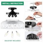 Lamomo 3-Bulb Semi Flush Mount Ceiling Light