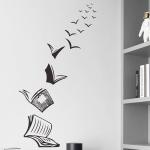 1PCS books textbooks thought bedroom living room entrance dormitory home decoration wall stickers self-adhesive