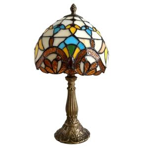 Ceeya Tiffany Lamp Yellow Baroque Style Stained Glass 8inch Vintage Decorative Desk Lamp for Bedroom,Living Room,Study Room,Home Office(Including LED Bulb)