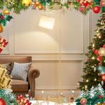 Ambimall 60" Floor Lamps with Remote Control & Bulb, Colors Temperature & Brightness Adjustable, White Shade & Gold Pole