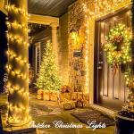 JMEXSUSS 1000 LED Christmas Outdoor String Lights Indoor with Remote 8 Modes Warm White Tree Lights Outdoor Plug in for Tree Room Yards Patio Wedding Outside Decorations