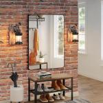 TIGKHAE Rustic Wall Light Fixtures Vintage Wall Sconces Sets of 2 Farmhouse Antique Wooden Lamp with Clear Glass Indoor Lighting Black Bedside Sconces Lighting for Bar Cafe Barn Stairs