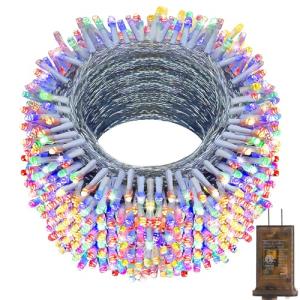 KNONEW 403ft 1000 LED String Lights Outdoor Christmas Lights 8 Modes & Timer Fairy Light Plug in Waterproof LED String Lights for Xmas Yard Tree Wedding Party Holiday Decorations (Multicolor)