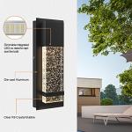 PARTPHONER Modern Wall Sconce, LED Wall Light with Crystal Bubble Glass Modern Porch Light Outdoor Indoor Wall Fixture 12W Lumen 3000K for Doorway Garden Hallway Patio Living Room, 2 Pack