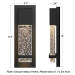 PARTPHONER Modern Wall Sconce, LED Wall Light with Crystal Bubble Glass Modern Porch Light Outdoor Indoor Wall Fixture 12W Lumen 3000K for Doorway Garden Hallway Patio Living Room, 2 Pack